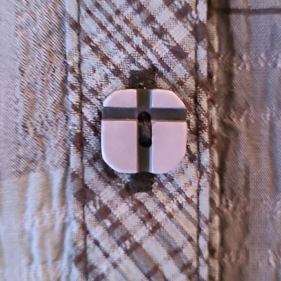 Habitat Womens Button Front Blue Black Plaid Tunic Small - Picture 8 of 15